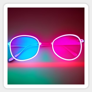 White Frame Glasses Sticker